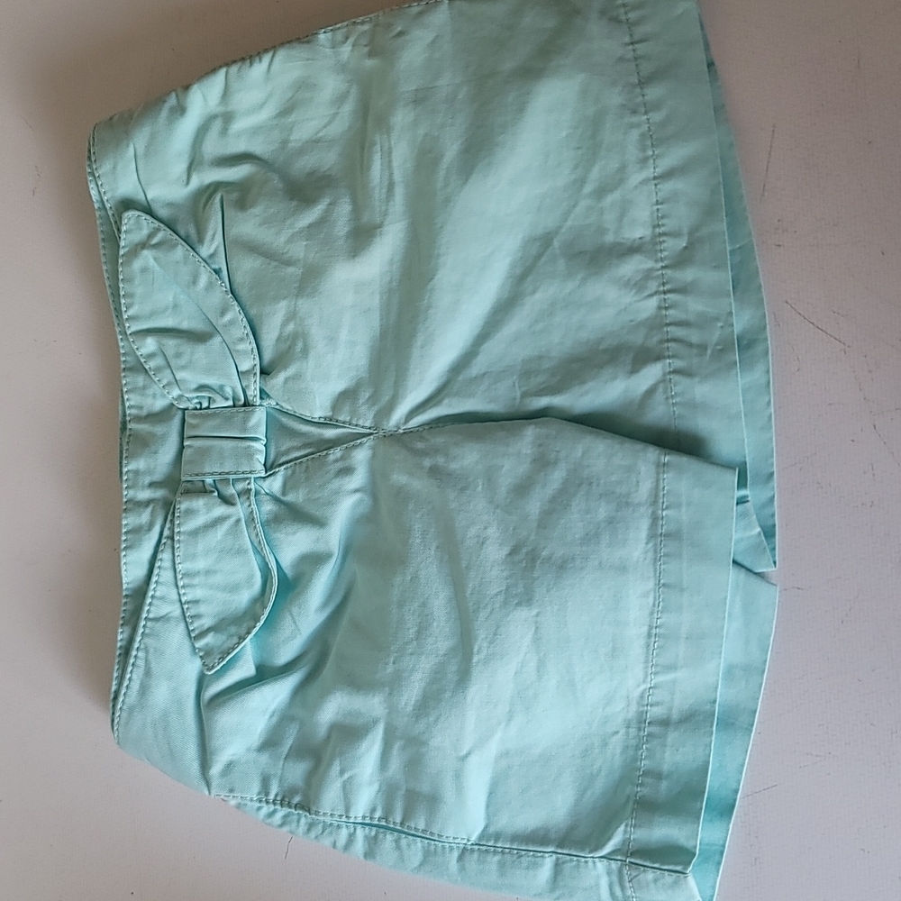 BEEBAY BABY GIRL BOW FRONT SHORTS: TURQUOISE: NWOT: SZ 0-3 MTHS